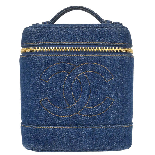 Chanel 1996-1997 Blue Denim Timeless Vanity Handbag