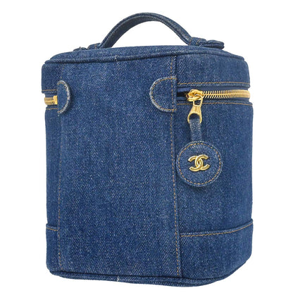 Chanel 1996-1997 Blue Denim Timeless Vanity Handbag