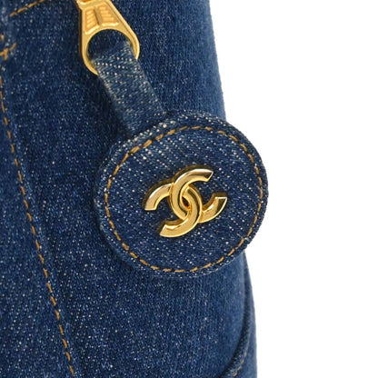 Chanel 1996-1997 Blue Denim Timeless Vanity Handbag