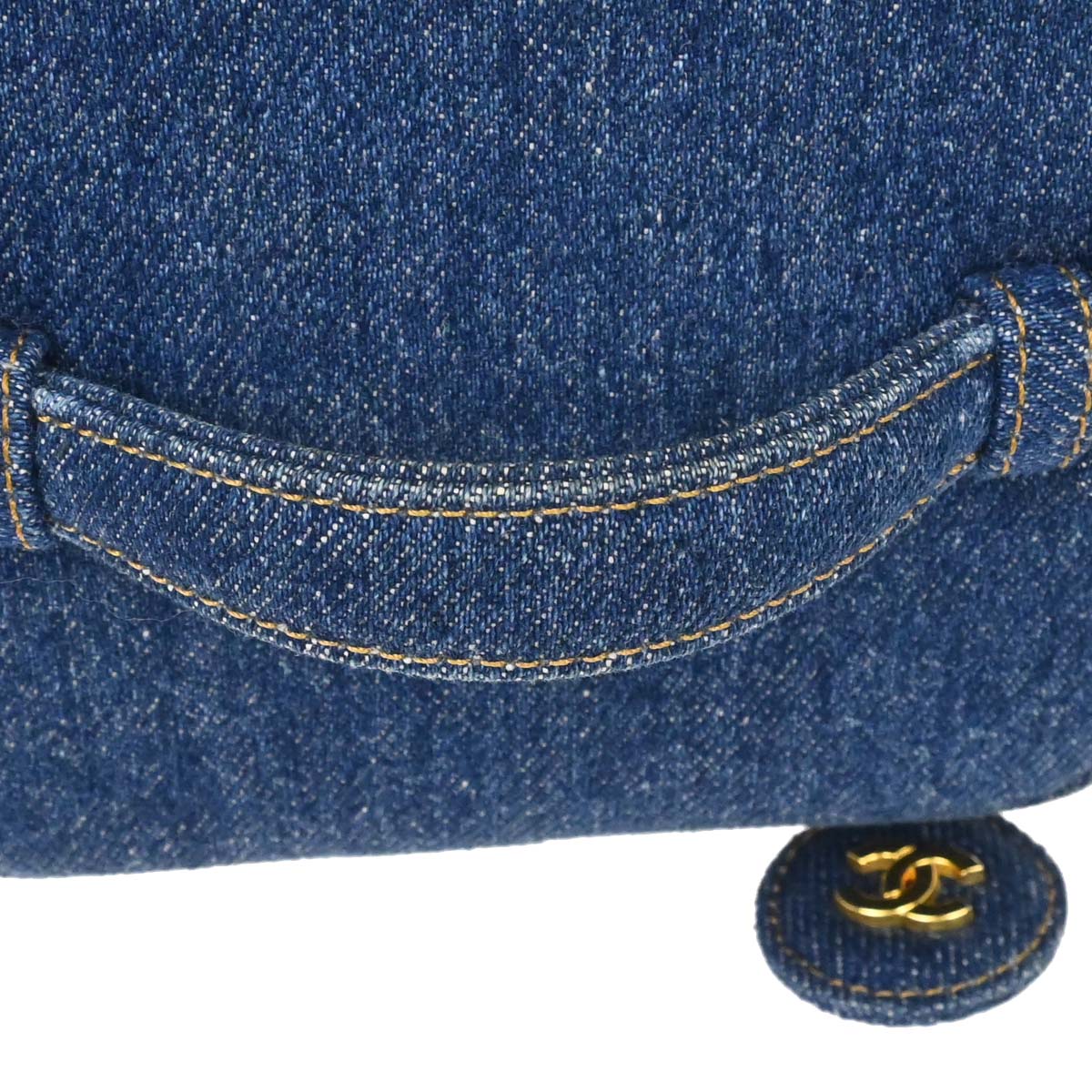 Chanel 1996-1997 Blue Denim Timeless Vanity Handbag