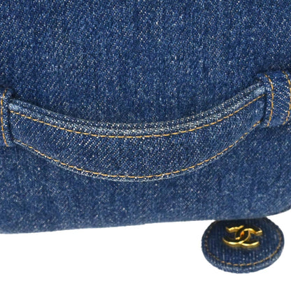 Chanel 1996-1997 Blue Denim Timeless Vanity Handbag