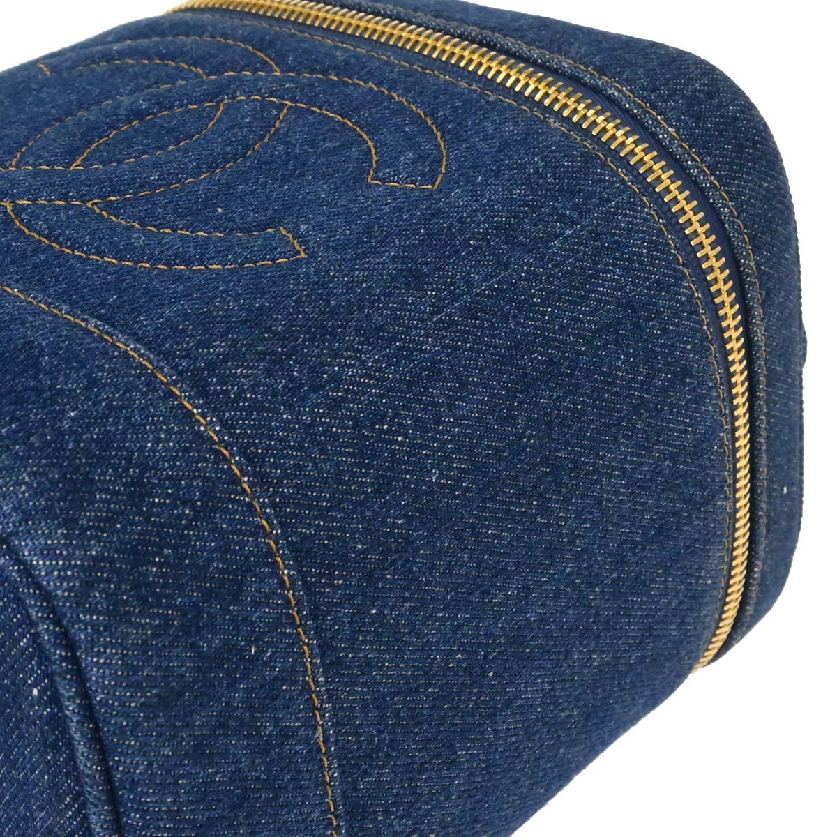 Chanel 1996-1997 Blue Denim Timeless Vanity Handbag