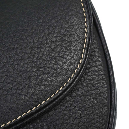 Christian Dior Black Leather Saddle Handbag