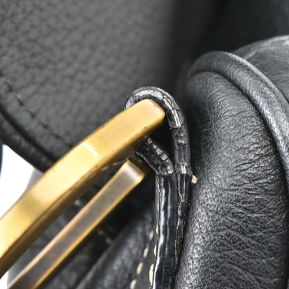 Christian Dior Black Leather Saddle Handbag
