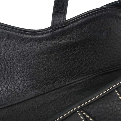 Christian Dior Black Leather Saddle Handbag