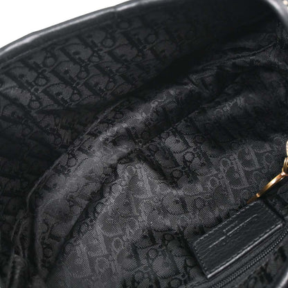 Christian Dior Black Leather Saddle Handbag