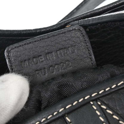 Christian Dior Black Leather Saddle Handbag