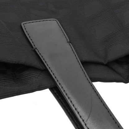 Chanel 2005-2006 Black Jacquard Nylon Travel Line Tote Handbag