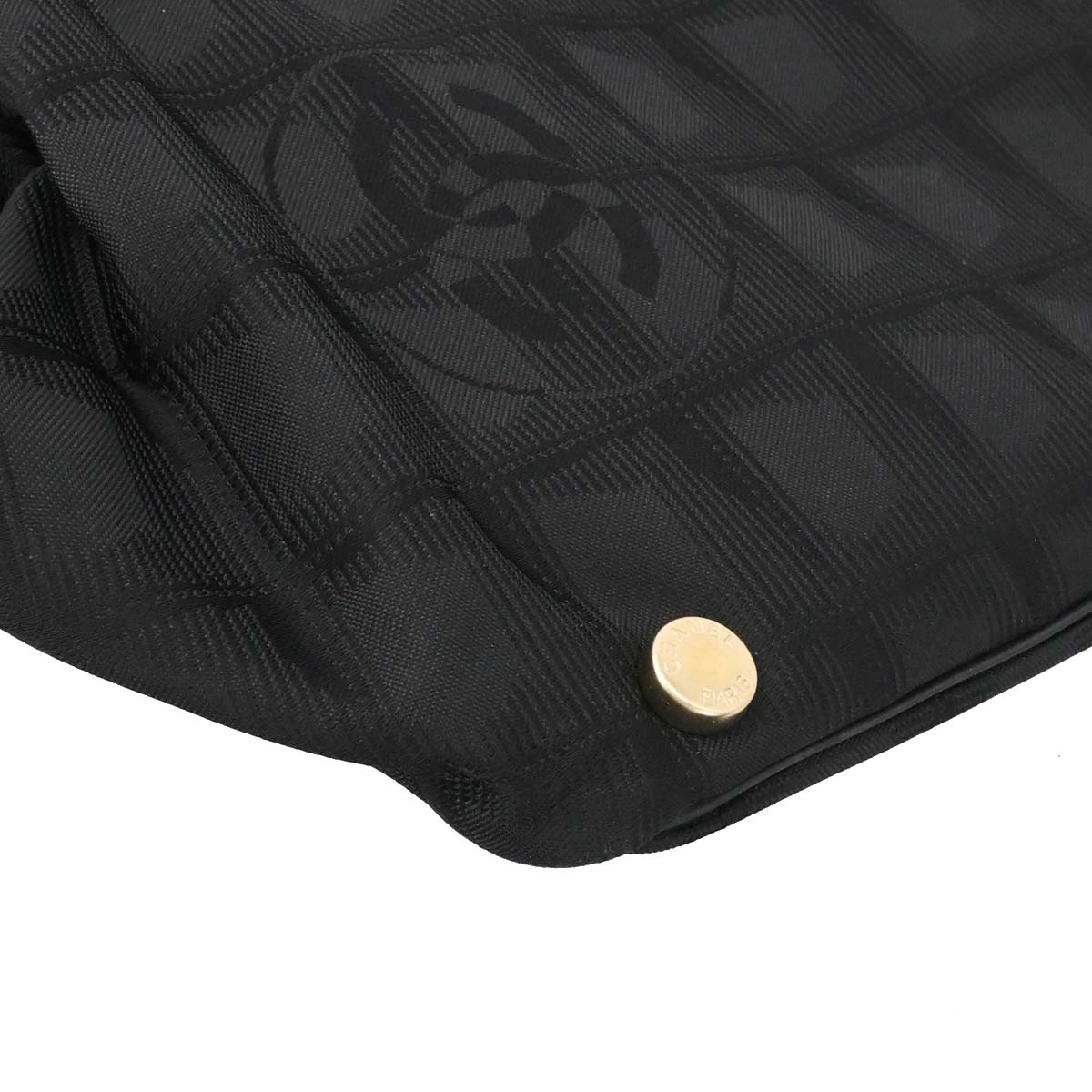 Chanel 2005-2006 Black Jacquard Nylon Travel Line Tote Handbag