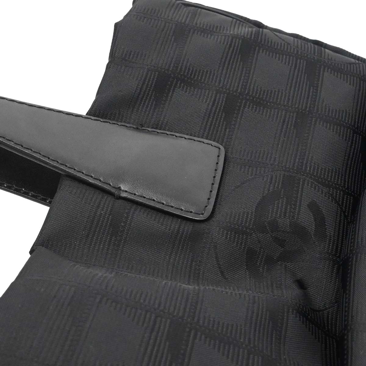 Chanel 2005-2006 Black Jacquard Nylon Travel Line Tote Handbag