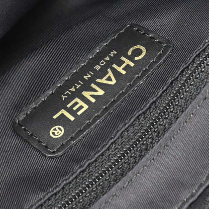 Chanel 2005-2006 Black Jacquard Nylon Travel Line Tote Handbag