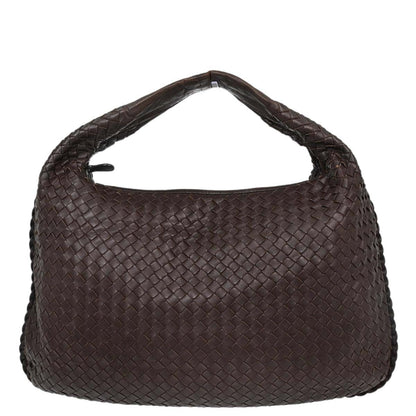 Bottega Veneta Brown Lambskin Intrecciato Hobo Handbag