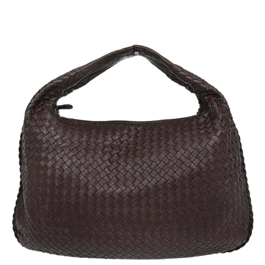 Bottega Veneta Brown Lambskin Intrecciato Hobo Handbag