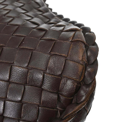 Bottega Veneta Brown Lambskin Intrecciato Hobo Handbag