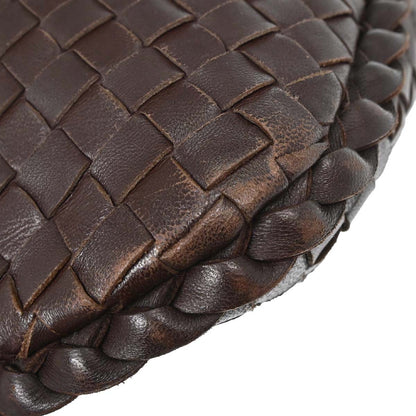 Bottega Veneta Brown Lambskin Intrecciato Hobo Handbag