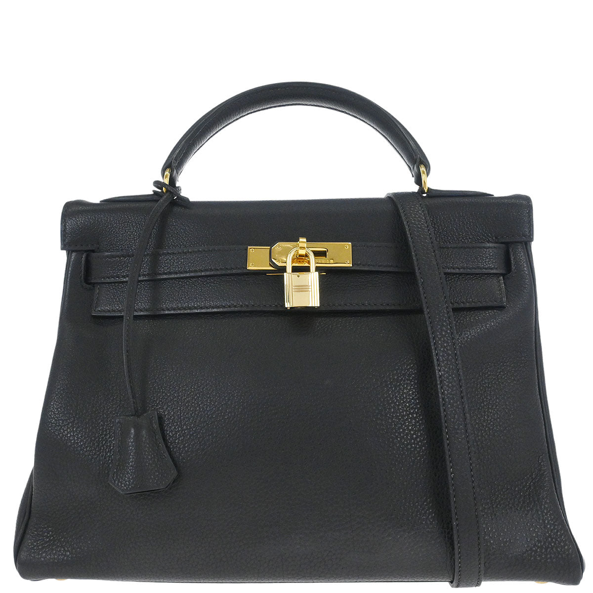 Hermes Black Togo Kelly 32 Retourne 2way Shoulder Handbag