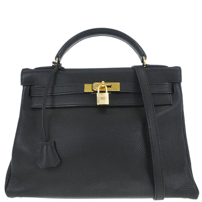 Hermes Black Togo Kelly 32 Retourne 2way Shoulder Handbag