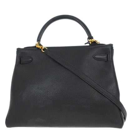 Hermes Black Togo Kelly 32 Retourne 2way Shoulder Handbag