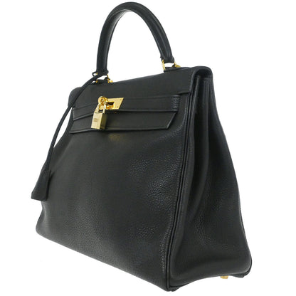 Hermes Black Togo Kelly 32 Retourne 2way Shoulder Handbag