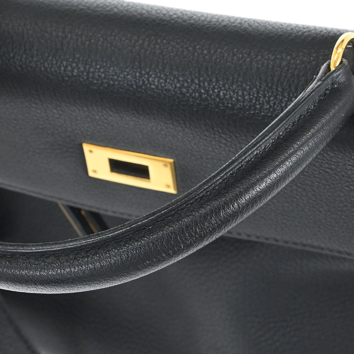 Hermes Black Togo Kelly 32 Retourne 2way Shoulder Handbag