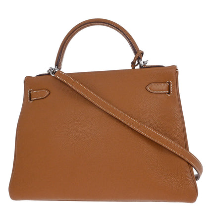Hermes Gold Togo Kelly 32 Retourne 2way Shoulder Handbag