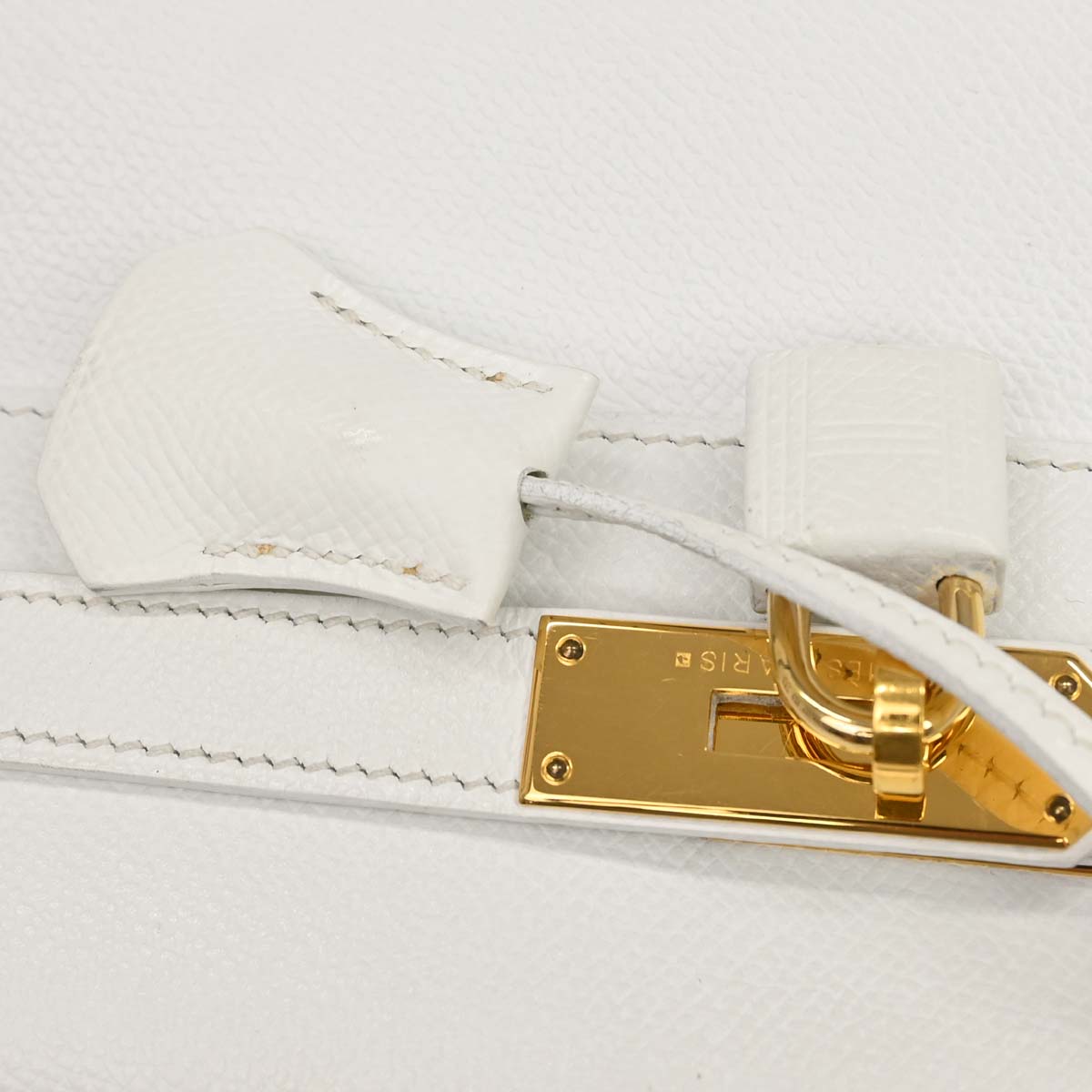 Hermes White Epsom Kelly 35 Retourne 2way Shoulder Handbag