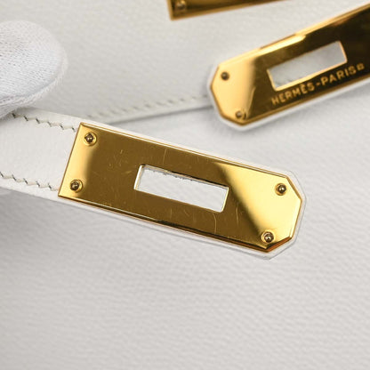 Hermes White Epsom Kelly 35 Retourne 2way Shoulder Handbag