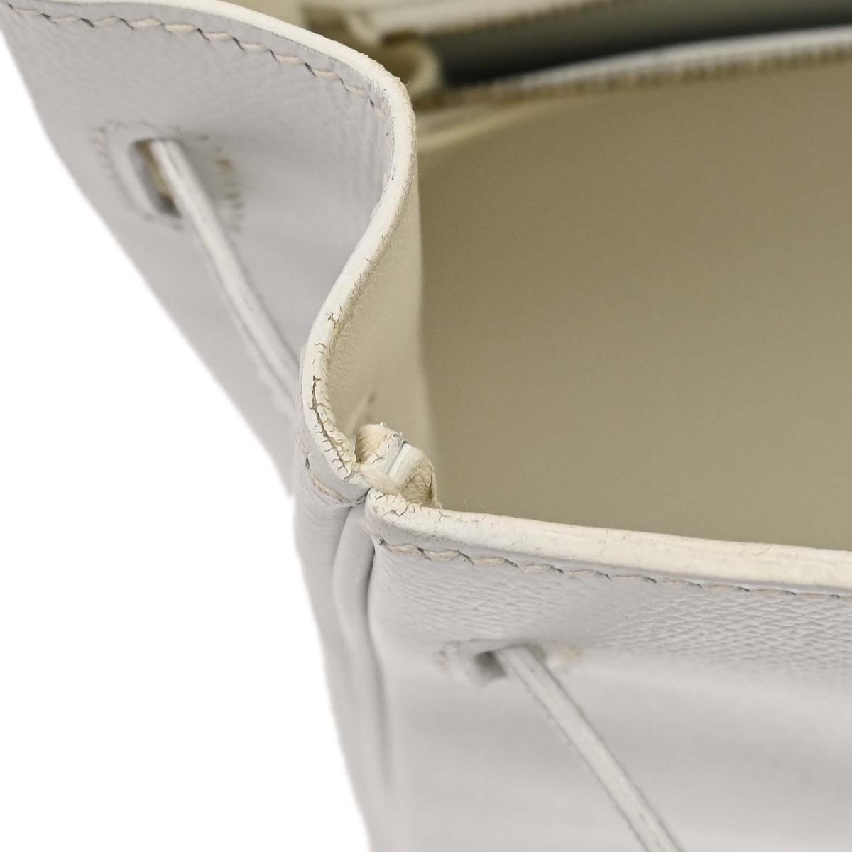 Hermes White Epsom Kelly 35 Retourne 2way Shoulder Handbag