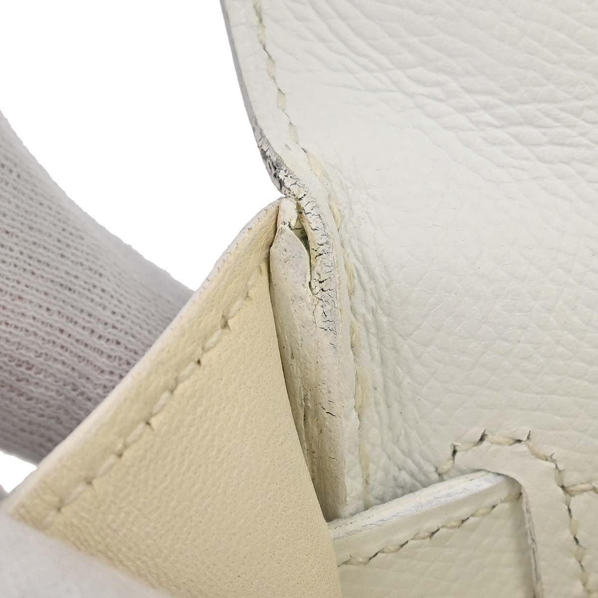 Hermes White Epsom Kelly 35 Retourne 2way Shoulder Handbag