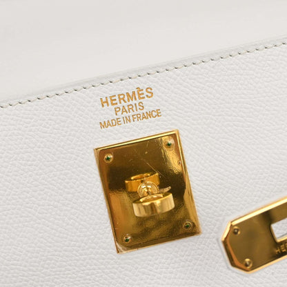 Hermes White Epsom Kelly 35 Retourne 2way Shoulder Handbag