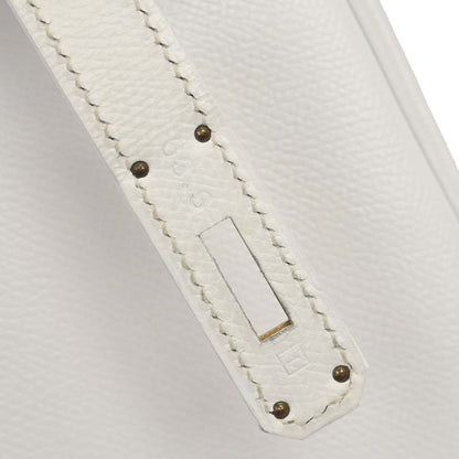 Hermes White Epsom Kelly 35 Retourne 2way Shoulder Handbag