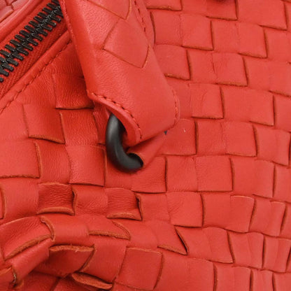 Bottega Veneta Red Lambskin Intrecciato 2way Shoulder Handbag