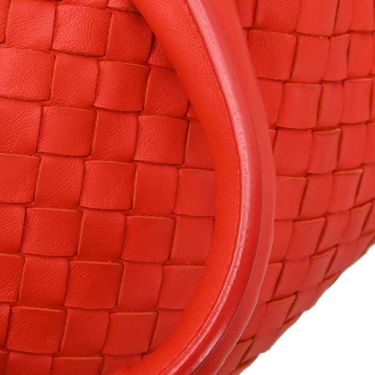 Bottega Veneta Red Lambskin Intrecciato 2way Shoulder Handbag