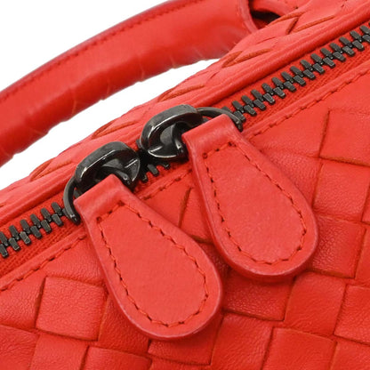 Bottega Veneta Red Lambskin Intrecciato 2way Shoulder Handbag