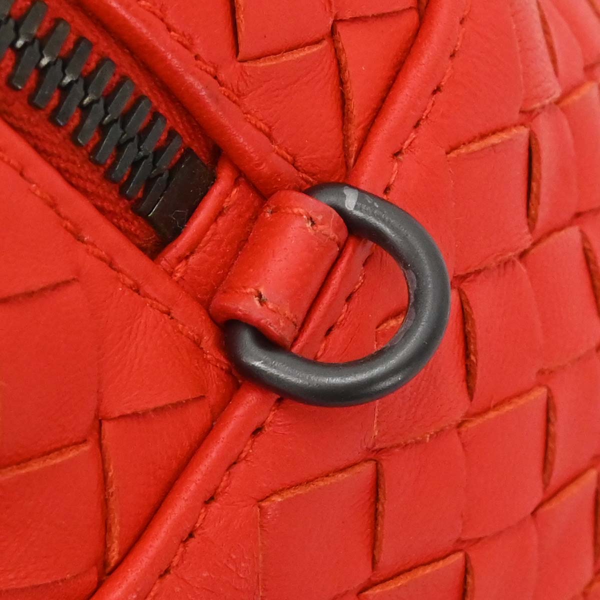 Bottega Veneta Red Lambskin Intrecciato 2way Shoulder Handbag