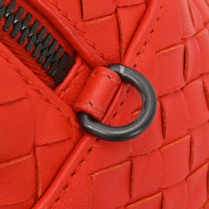 Bottega Veneta Red Lambskin Intrecciato 2way Shoulder Handbag