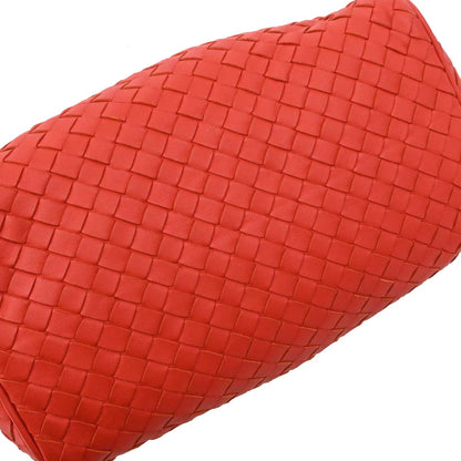 Bottega Veneta Red Lambskin Intrecciato 2way Shoulder Handbag