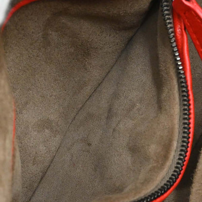 Bottega Veneta Red Lambskin Intrecciato 2way Shoulder Handbag