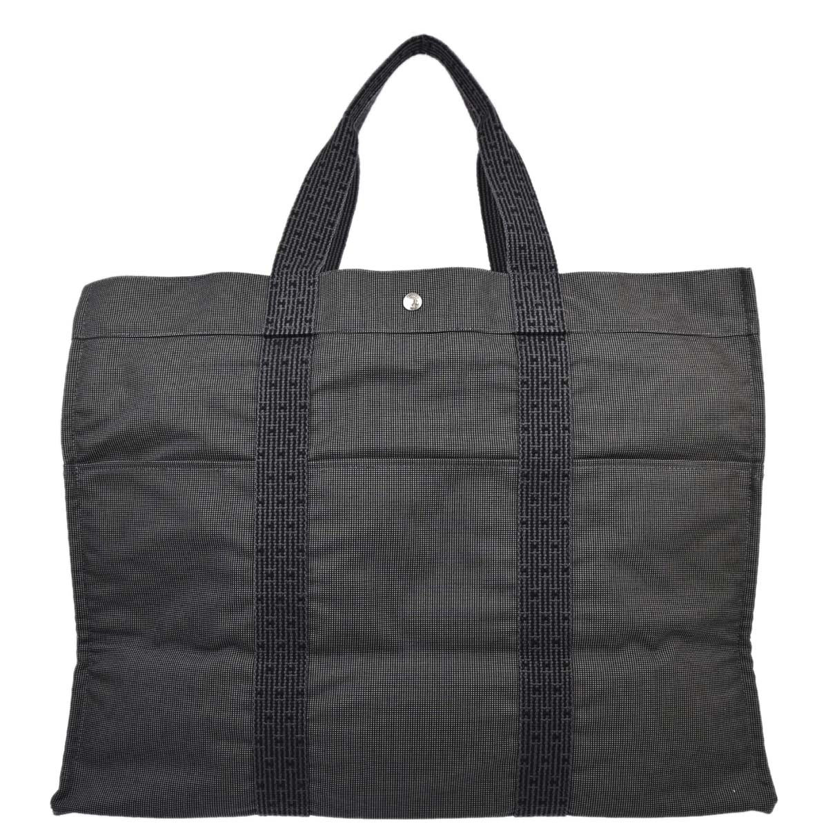 Hermes Gray Canvas Herline Tote TGM Handbag