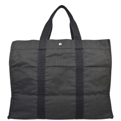 Hermes Gray Canvas Herline Tote TGM Handbag