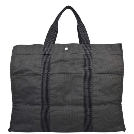 Hermes Gray Canvas Herline Tote TGM Handbag