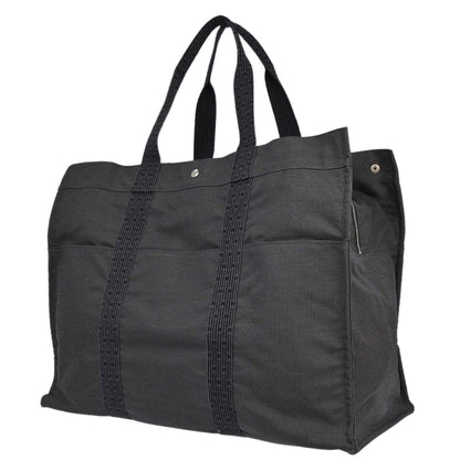 Hermes Gray Canvas Herline Tote TGM Handbag