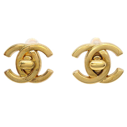 Chanel CC Turnlock Clip-On Earrings Gold Small 96P