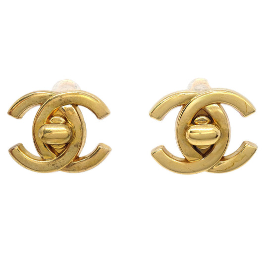 Chanel CC Turnlock Clip-On Earrings Gold Small 96P