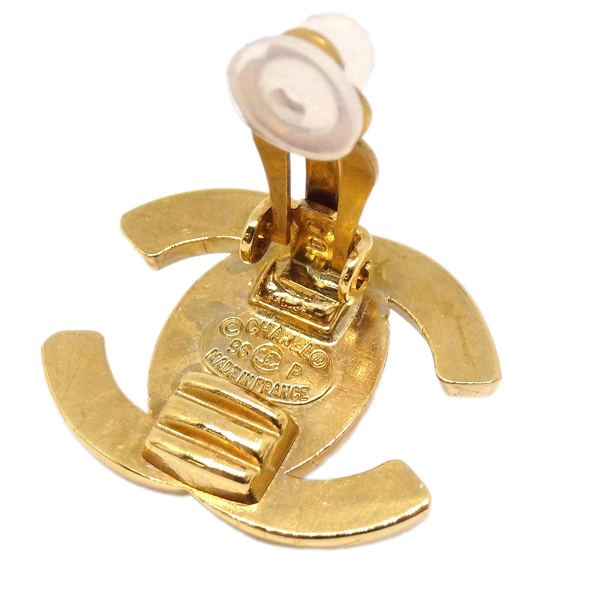 Chanel CC Turnlock Clip-On Earrings Gold Small 96P