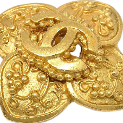 Chanel Flower Clip-On Earrings Gold 96A