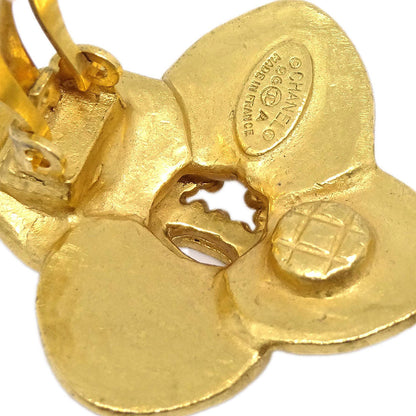 Chanel Flower Clip-On Earrings Gold 96A
