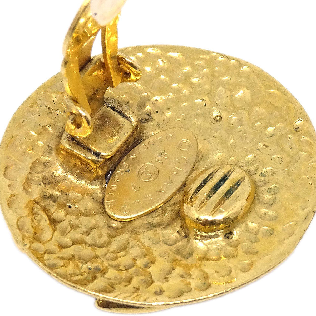 Chanel Button Clip-On Earrings Gold 94P