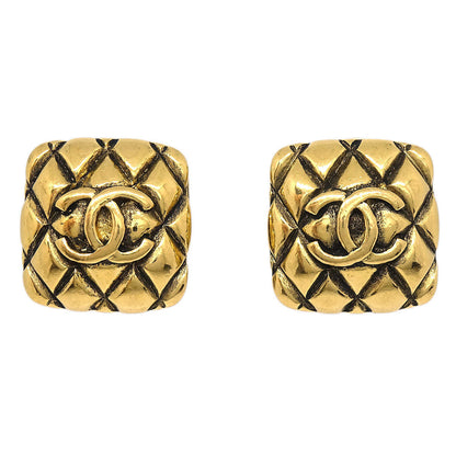 Chanel Square Clip-On Earrings Gold 25