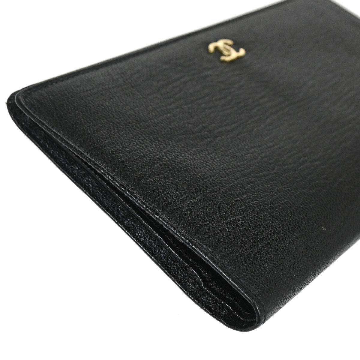 Chanel 1997-1999 Black Calfskin Long Wallet Purse
